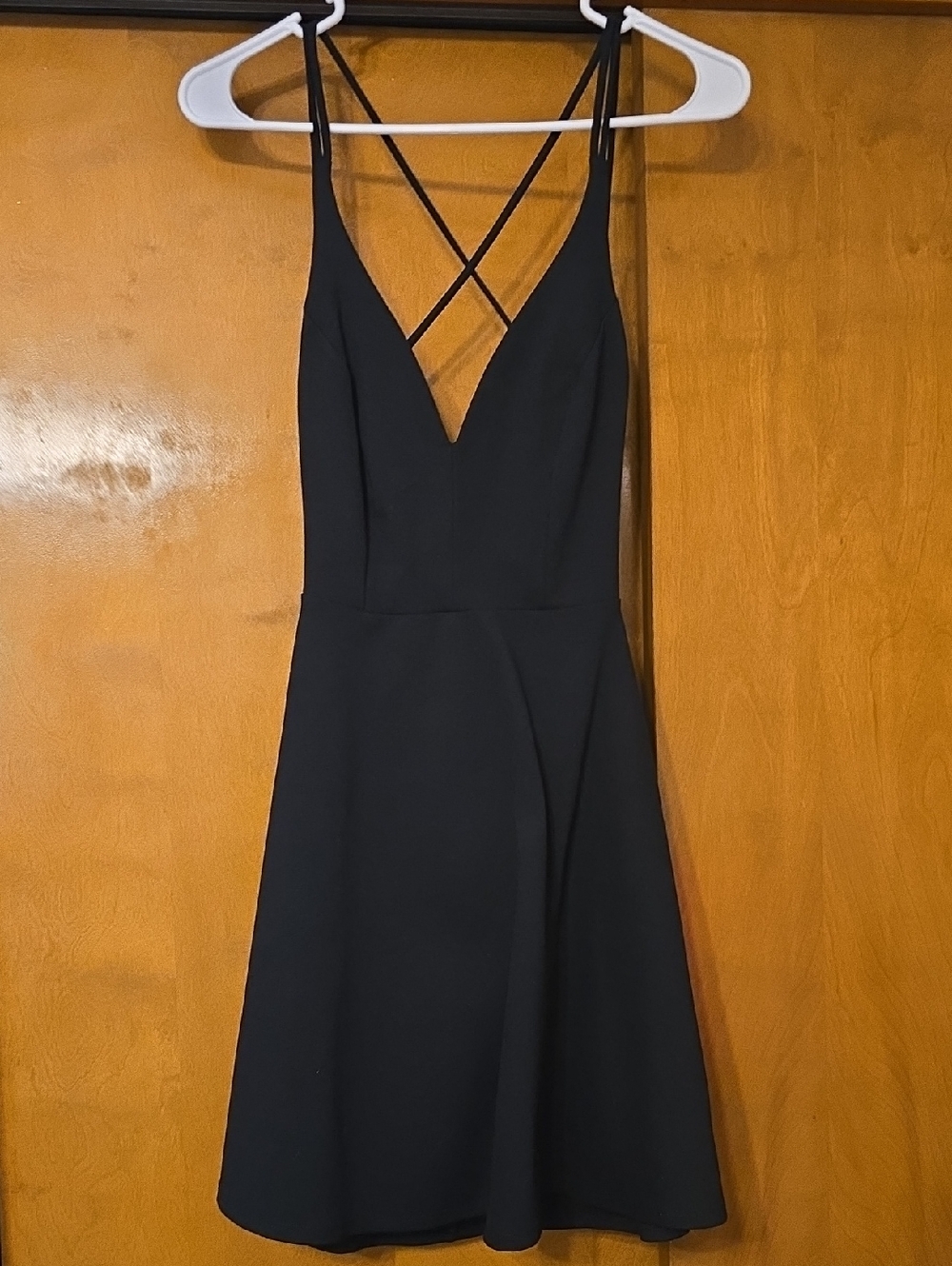 Lulu's Black Crisscross V-Neck Mini Dress